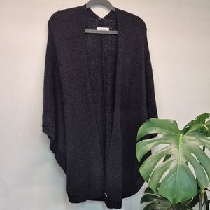 Chic Black Women's Poncho Style Cardigan